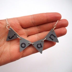 Image of Custom Name Bunting Necklace - 4 Flags