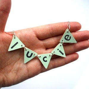 Image of Custom Name Bunting Necklace - 5 Flags