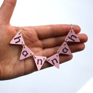 Image of Custom Name Bunting Necklace - 6 Flags