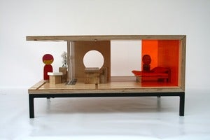 Image of Qubis 'c' shaped side table (short metal legs)