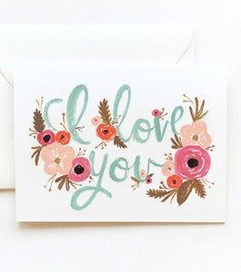 Image of I Love You Floral Card