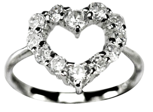 Image of Encrusted Heart Ring