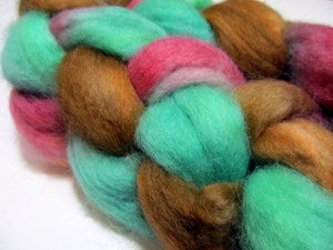 Image of Maine Made: 100% Corriedale Wool Hand Dyed Fiber Braid: Santa Barbara Mission