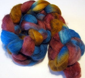 Image of Maine Made: 100% Corriedale Wool Hand Dyed Fiber Braid: South of the Border