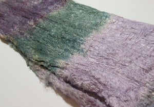 Image of Hand Dyed Silk Cocoon Sheet Blanks (kind of like Silk Hankies :-) Lupine Field