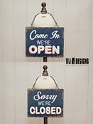 Image of Metal Open & Closed Sign - Vintage Style - Photography Prop