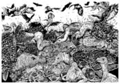Image of Venue of Vultures Upon a Pomegranate, Original Inks