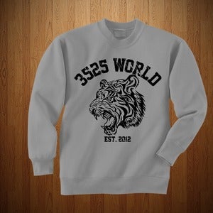 Image of 3525 WORLD "CREWNECK" GREY & BLACK