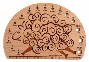 Image of Round Sheep Knitting Needle Gauge