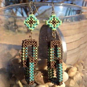 Image of Matte Bronze Dual Link Earrings