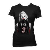 Image of Womens Black #1 Wade Fan Miami Heat Babydoll Tee