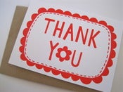 Image of THANK YOU greetings card in orange