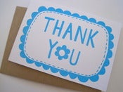 Image of THANK YOU greetings card in sky blue