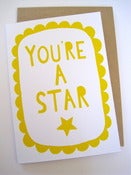 Image of YOU'RE A STAR greetings card in yellow