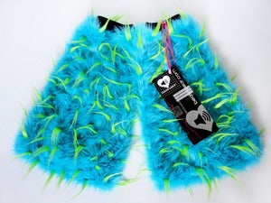 Image of Spiked fluffies uv turquoise/lime