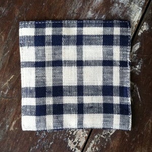 Image of Coasters: Beige Navy Plaid