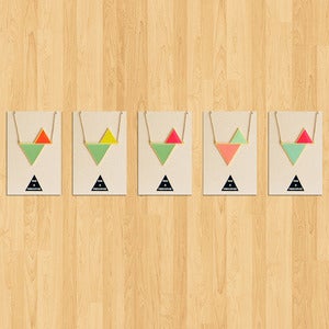 Image of Twin Triangle Necklace: Mint green series