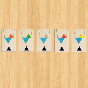 Image of Twin Triangle Necklace: Cyan series