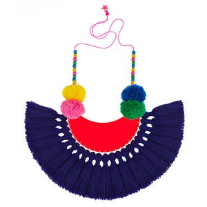 Image of Downtown Boogie Woogie tassel pom pom necklace