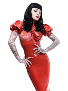 Image of Lace panel knee dress
