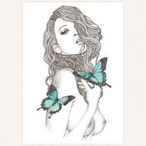 Image of 'Blue' original drawing by Ëlodie