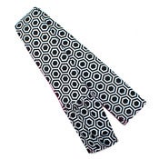 Image of Padded Camera Strap Cover with Lens Cap Pocket : Black and White Hexagons