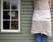 Image of French style handmade linen apron