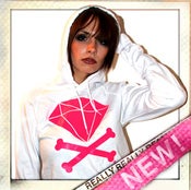 Image of <CENTER>Diamond & Crossbones<br>Hoodie<br> White <br></CENTER>