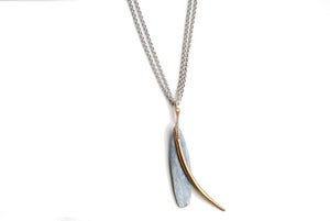 Image of Kyanite Slice and Brass Talon Necklace 1A63