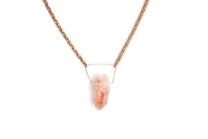 Image of Pink Quartz Trapezoid Necklace 1A62