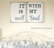 Image of Handpainted Canvas Set "It is Well" 16x20