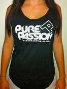Image of Womens black singlet white logo