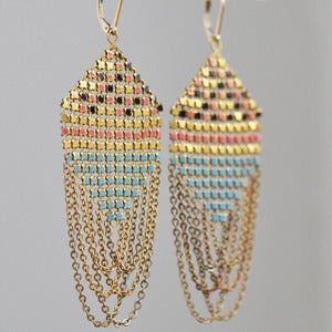 Petit Four Swagged Vintage Mesh Earrings