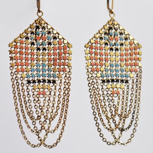 Hourglass Swagged Vintage Mesh Earrings