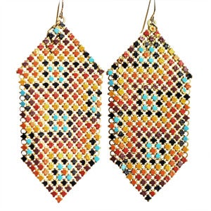 Image of Carnival Mesh Earrings - Wide Banners
