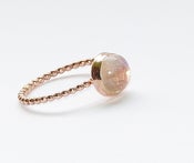 Image of ROSE Gold Filled Rainbow Moonstone Stacking Ring - June Birthstone Ring - Mothers Rings