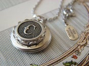 Image of Antiqued Silver Monogram Locket