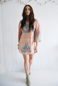 Image of Pale pink tie-dye kaftan dress