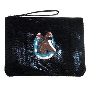 Image of Giddy Up Horsey! Clutch Bag - Turquoise