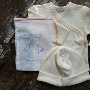 Image of Organic Cotton Baby Cap & Cardigan