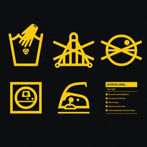 Image of “Care Instructions: Rebel” - Black tee