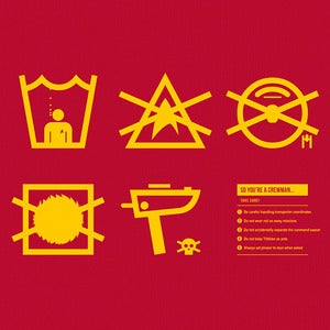 Image of “Care Instructions: Crewman” - Red tee