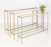 Image of Woodard Skinny Gold Leaf Console