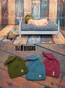Image of Knot on Top Sleeping Cap - Newborn Knitted Hat - THREE Color Choices