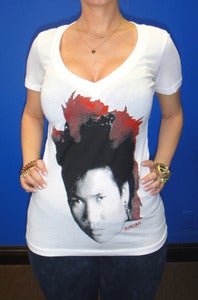 Image of Rufio Logo Womens V-neck-White