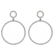 Image of " New " Kara Ackerman <i> Talulah <i/>  Faceted Stone Circle Drop Earrings in Rhodium
