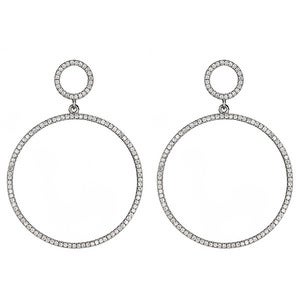 Image of " New " Kara Ackerman <i> Talulah <i/>  Faceted Stone Circle Drop Earrings in Rhodium