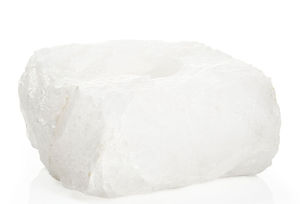 Image of White Quartz Stone Candle Holder