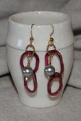 Image of Grey Round Pearls w/ Amethyst Glass Chain