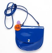 Image of NEW PATENT Cobalt Blue Largeish Leather Locket Handbag